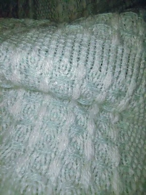 Винтажное детское одеяло 3 фута x 3 фута мягкое мятное морской зеленый цвет - Изображение 1 из 4