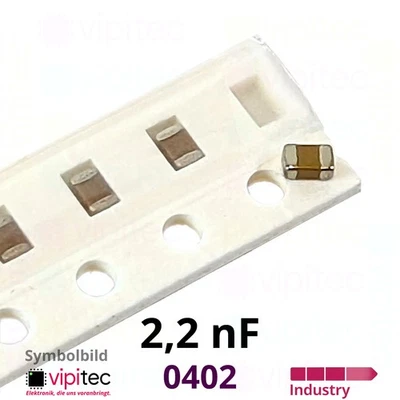 VIPITEC 2,2 nF 0402 SMD-Keramikkondensatoren | 10% 50V 125°C X7R 2.2nF Kerko