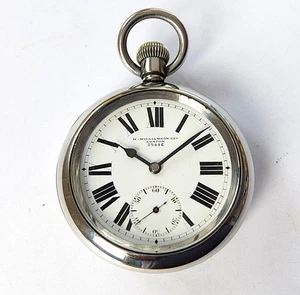 1915 WW1 H WILLIAMSON SCREW CASED MILITARY SWISS LEVER POCKET WATCH WORKING - Picture 1 of 12