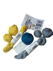 Lino Yarn 100% Linen Mixed Lot Yellow Blue Gray 252 Grams - Picture 1 of 6