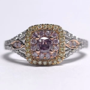 Modani SD Ring rosa gelb weißer Diamant 14 Karat weißes Roségelbgold Größe 8 - Bild 1 von 17