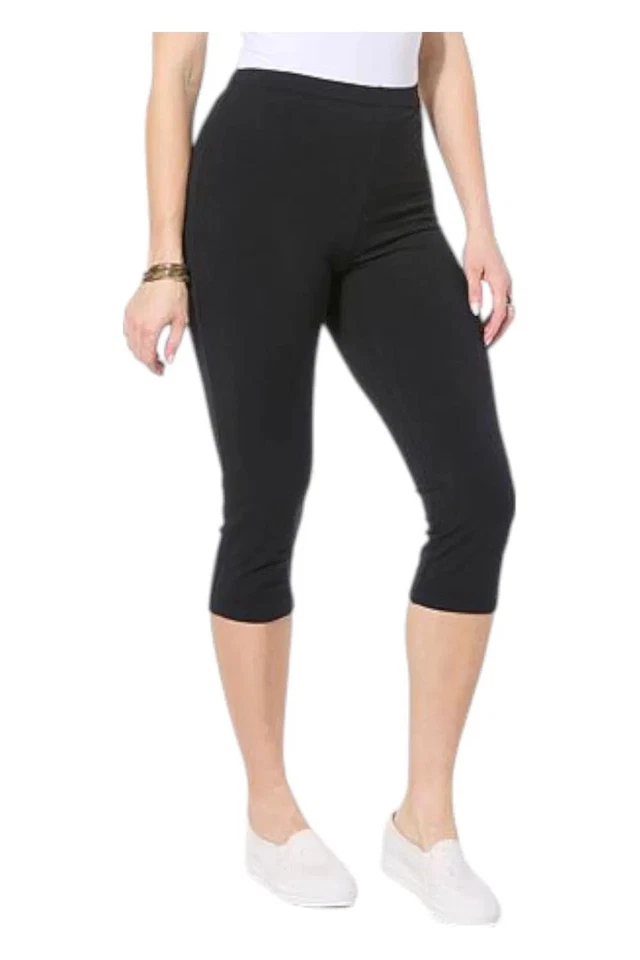 Rhonda Shear Women's Flat Front Mid-Calf Legging Black - Image 1 of 1
