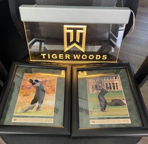 TIGER WOODS LIGHTED HANGING SIGN AND 2 SIGNED UPPER DECK PHOTOS 2004 - Picture 1 of 19