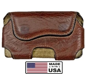 Braun Leder Horizontal Handy Gürtel Halter - Bild 1 von 4