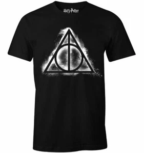Harry Potter Santuarios de la Muerte Logotipo Hombre Camiseta Negra (S-XL) Licenciada - Imagen 1 de 1