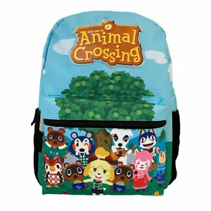 Nintendo Animal Crossing School Backpack Extra Front Zip Pocket 16" New - Picture 1 of 2