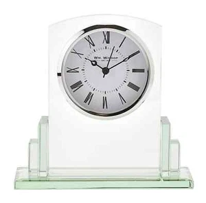Widdop Square Glass Quartz Table Clock W2812 - Picture 1 of 4