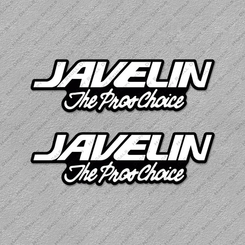 JAVELIN THE PRO'S CHOICE BOAT DECALS STICKERS Set of 2 10.5