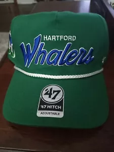 Hartford Whalers NHL '47 Brand Green Hitch Adjustable Snapback Hat - Picture 1 of 4