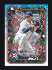 2024 Topps Holiday #H38 JORDAN WICKS RC Chicago Cubs ROOKIE CARD - Picture 1 of 2