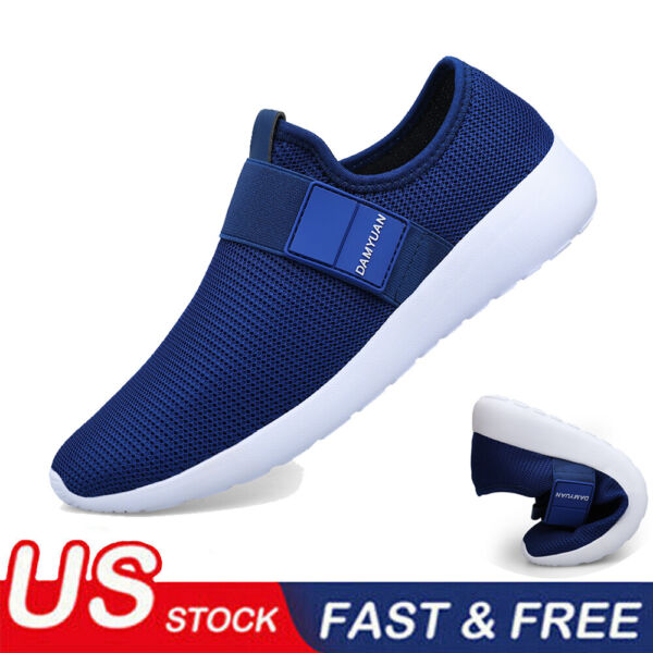 Men&#039;s Slip on Running Casual Sneakers Lightweitht Tennis Walking Athletic Shoes