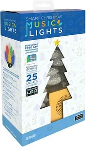 Smart LED Christmas Tree Music Lights with Integrated Bluetooth Speaker Box, 25- - Picture 1 of 6