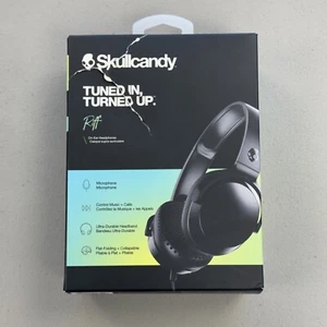 NEW Skullcandy Riff Wired On Ear Headphones with Mic Black - Picture 1 of 17
