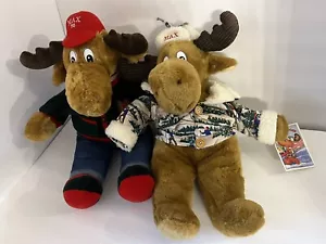 Max the Moose 21" peluche/animale imbottito lotto di 2 cappotto invernale e camionista vintage 90 - Foto 1 di 9