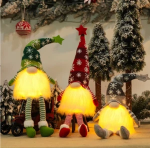 Christmas Gnome Decoration Light Up LED Plush Gonk Elf Decoration Santa Xmas - Picture 1 of 10