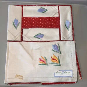 Vintage Irish Linen Table set - 2 Placemats and 4 napkins Unused - Picture 1 of 4