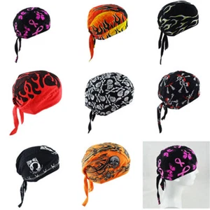 Cotton Skull Cap Head Wrap Cap Motorcycle Biker Hat Butterfly Print Bandana - Picture 1 of 28
