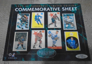 Parkhurst LTD Commemorative Sheet 1992-93 NHL N0. 7249 of 10000