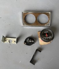 Vintage USA Stewart Warner Amp Gauge Alternator Woodgrain Faceplate Dash Mount