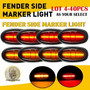 4-40X Smoked Amber Red LED Side Marker Fender Lights For 2017-2020 Ford Raptor R - Picture 1 of 28