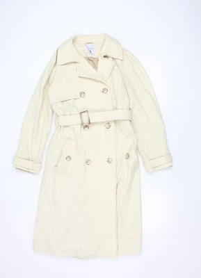 THE LACE Women’s Ivory Cotton Long Trench Coat Belted M - Image 1 of 4