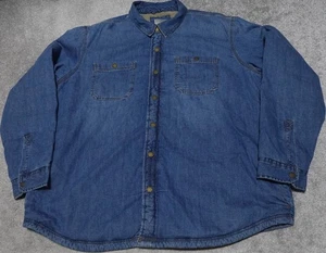 L.L. Bean Traditional Fit Denim Shirt Jacket 1912 Heritage Men's XL Blue Snaps - Picture 1 of 11