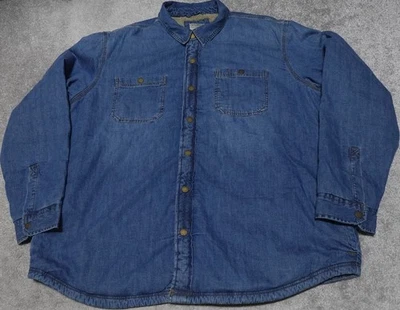 L.L. Bean Traditional Fit Denim Shirt Jacket 1912 Heritage Men's XL Blue Snaps - Image 1 of 4