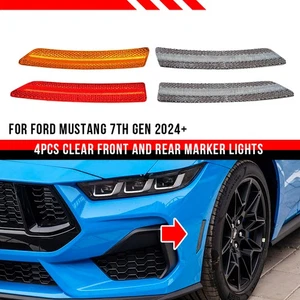 4Pc CLEAR LED Side Marker Lamp Signal Light Indicator For Ford Mustang 7th 2024+ - Picture 1 of 8