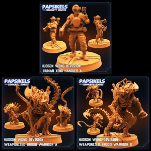Hudson Wong Division Xenos and Handler | Aliens Vs Humans II | Papsikels | Sci-F - Picture 1 of 4