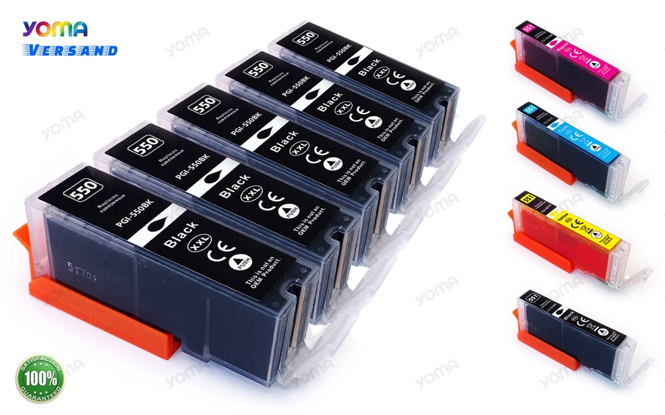 PATRONEN für Canon PGI-550XL CLI-551XL MG5450 MG5550 MX725 MX925 IP7250 IX6850 - Bild 1 von 4