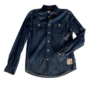 Nautica Denim Shirt Mens XS Blue Button Up Cotton Pockets Western - Picture 1 of 18