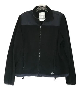 Aeropostale Damen-Vliesjacke mit durchgehendem Reißverschluss in schwarz Größe XL - Bild 1 von 4
