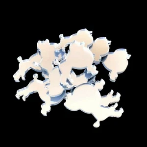 Poodle Dog Shaped Crafting Mirrors Pks 10, Many Colours/Sizes, Engraving/Hoops - Picture 1 of 3