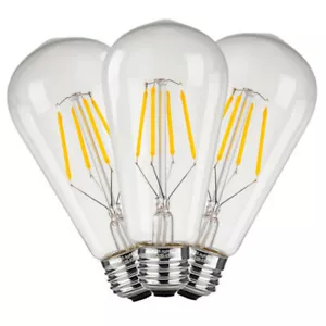 3X LED Bulb White Lights E27 Screw 4W 220~250V ST64 Globe Home Lighting Fixtures - Picture 1 of 7