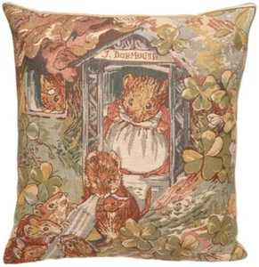 BEATRIX POTTER JOHN DORMOUSE BELGIAN TAPESTRY CUSHION PILLOW COVER 13" 879 - Picture 1 of 5