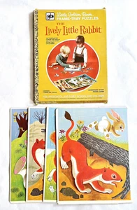 The Lively Little Rabbit Little Golden Book Frame Tray Puzzle Story Set of 4 - Picture 1 of 9
