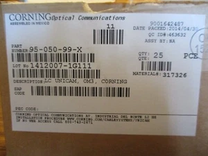 Corning 95-050-99-X UniCam Hochleistungssteckverbinder (Box mit 25) LC 50um OM3/4 - Bild 1 von 2