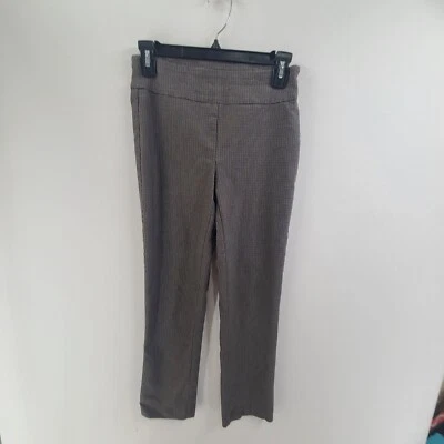 Pantalones Tribales Para Mujer Talla 4 Frente Plano Pull On Pierna Ajustada Cuadros Oficina Elastizados Foto 1 de 4