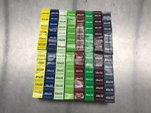 3,600+ Colorful Pants Size Stickers - Lot Of 6 Sizes 31-40 Waist + 30-32 Inseam - Picture 1 of 5