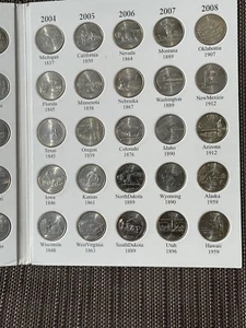 50 US State Quarters Complete Set Littleton Album 1999-2008 AU - MS - Picture 1 of 5
