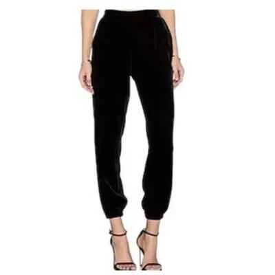 Joie Pants Jaylon  Velvet Ankle Jogger Womens size M Black Pockets Pull-on - Image 1 of 4
