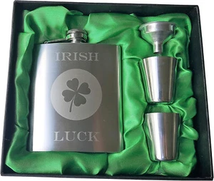Palm City Products Irish Luck Flask Gift Set - Picture 1 of 4