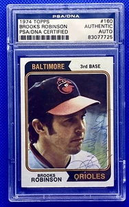 1974 Topps Brooks Robinson #160 PSA Authentic Autograph   GC95 - Picture 1 of 2