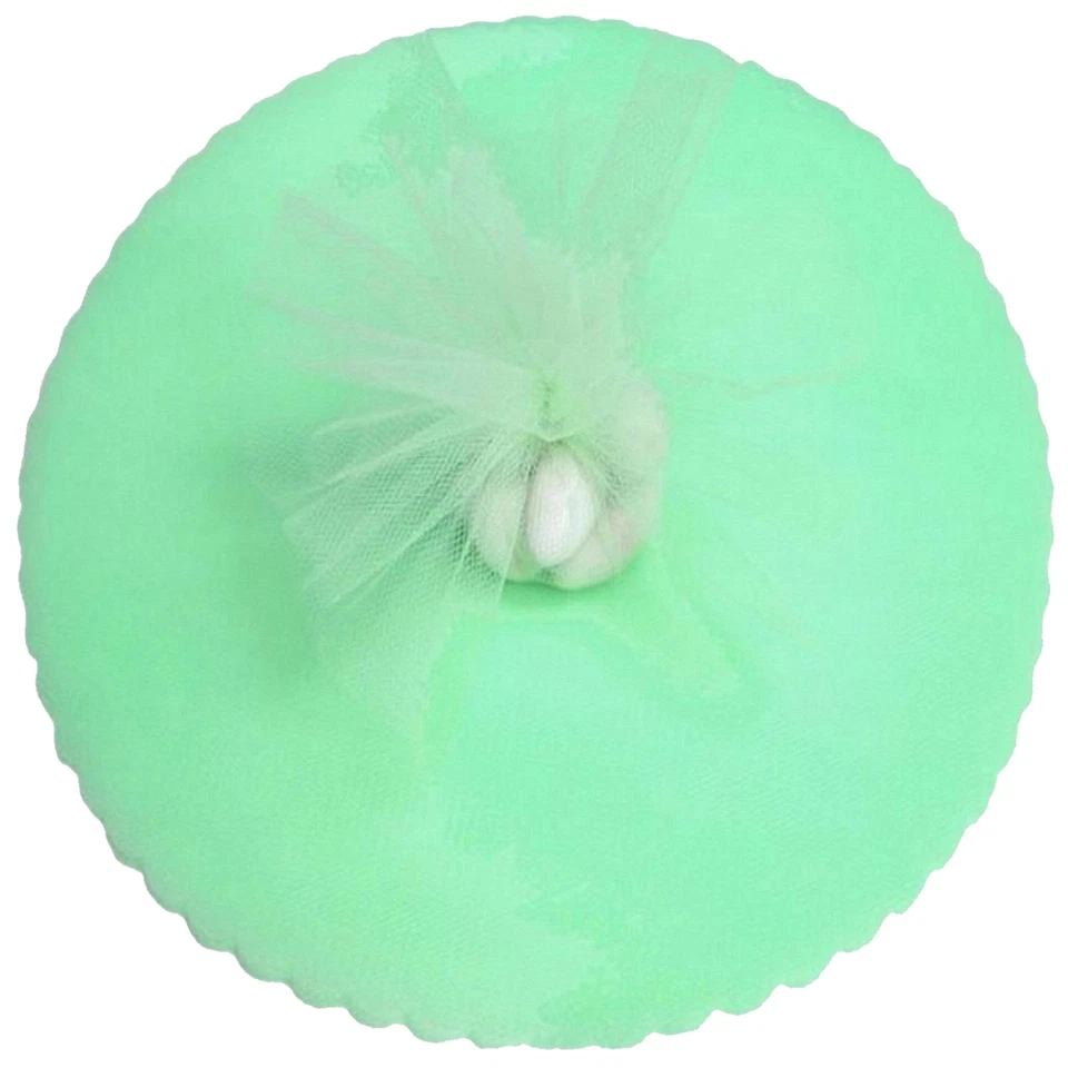 100 círculos de tul festoneado 9" envoltura de regalo de boda - verde menta Foto 1 de 1