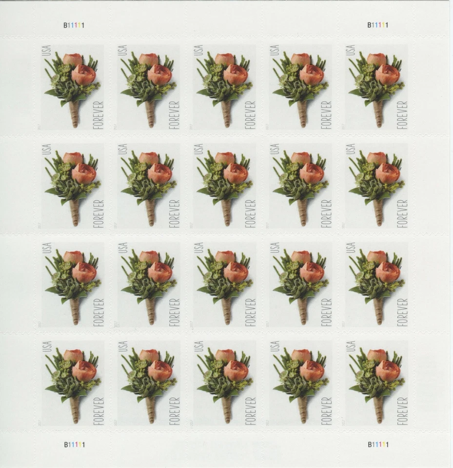 US Scott# 5199 CELEBRATION BOUTONNIERE 2017 SHEET of 20 FOREVER STAMPS MNH - Image 1 of 1
