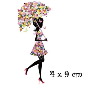 Patch Applique, Dessin Transfert thermocollant, FILLE ROBE PARAPLUIE - T139 - Picture 1 of 1