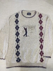 Cypress Links Men's XL Golf Beige madeUSA Long Sleeve Pullover Sweater Pre-owned - Picture 1 of 12