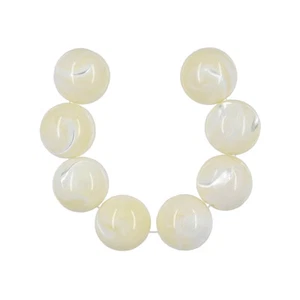 6PC Natural Mother of Pearl Shell Round beads 14mm Milky White #75149 - Bild 1 von 2