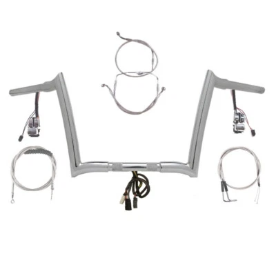 1 1 1/4 дюйма хром 10 дюймов предварительно подключенный комплект планок Yaffe 1998-2006 Harley Road Glide с круизом - Изображение 1 из 2