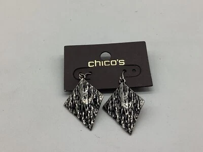 Chico’s  Silver/ Black  Dangle Earrings NWTS - Image 1 of 2